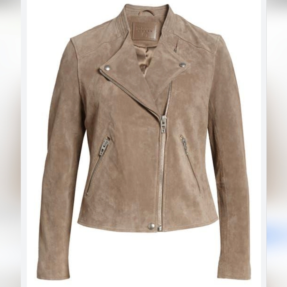 BlankNYC Genuine Suede Moto Jacket